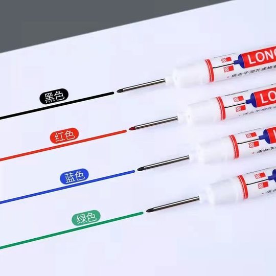 New multicolor deep hole long head marker pen tile deep hole marker pen waterproof quick-drying oil pen woodworking pen wholesale