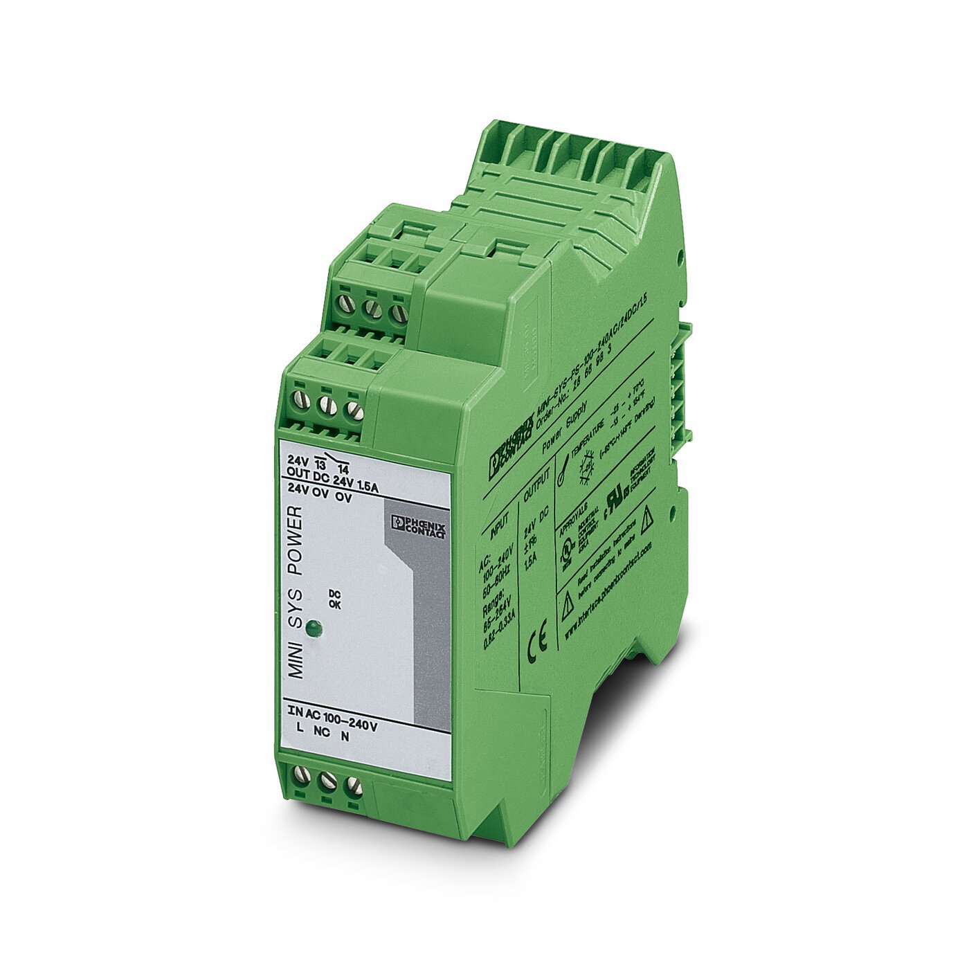 菲尼克斯电源 - MINI-SYS-PS-100-240AC/24DC/1.5 2866983