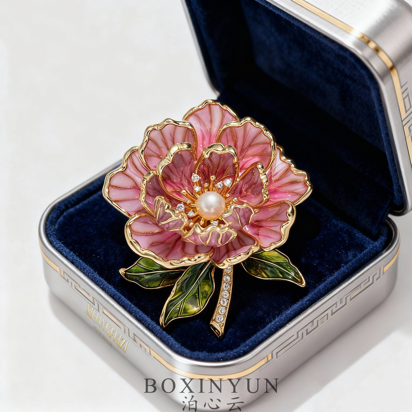 Buxinyun Original Design Fashionable Peony Brooch National Flower Rich and Luxurious Commemorative High-End Annual Meeting Gift for Women