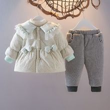 冬季女宝宝棉服两件套1-3岁新款女童棉衣套装婴幼儿冬天外出服潮1
