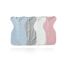 跨境婴儿襁褓睡袋举手防踢被新生儿宝宝纯色棉睡袋防惊跳抱被春秋