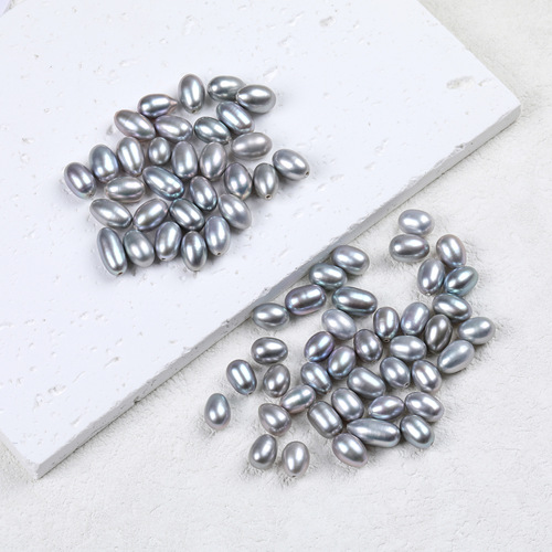 New gray freshwater pearl drop shape pearls, milky pearls with strong light and slight flaws, DIY loose beads, wholesale