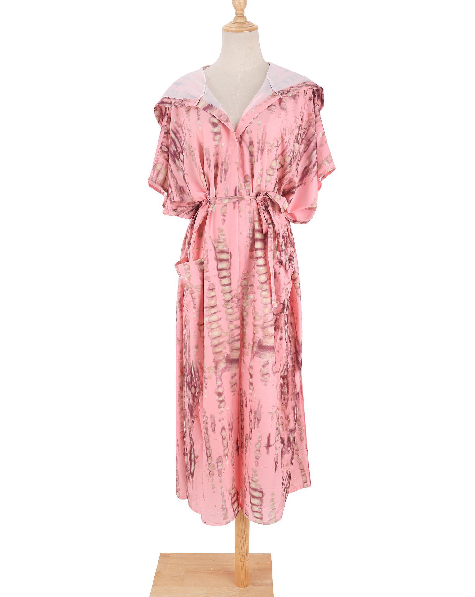 Rayon Water Print Bikini Cover up Loose Dress Sexy Cardigan Beach Sun Protection Shirt European American Style Women's Clothing Swimwear_ecoleips.com