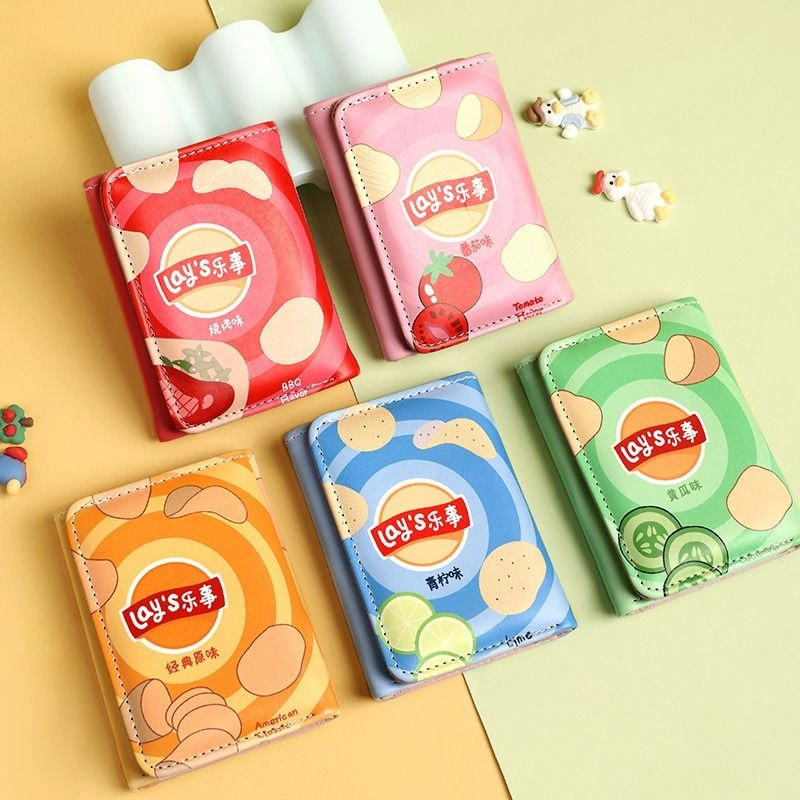 Новинка 2024 года, кошелек Lay's для картофельных чипсов, большой емкости, с несколькими слотами для карт, держатель для карт, портативный маленький забавный милый кошелек 70% off