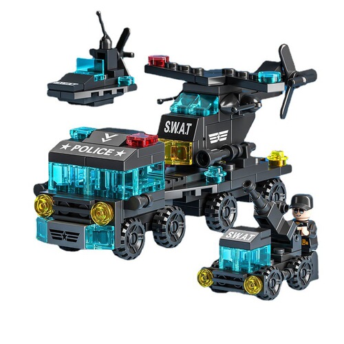 Compatible LEGO bag small blocks boy intelligence assembly military tank girl castle gift cross-border toy