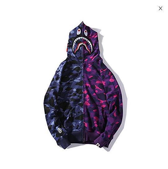 Cabeza de tiburón a juego de color negro y púrpura