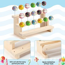 简约木质蛋糕收纳架婚礼甜点桌生日派对木制棒棒糖支架多用途支架