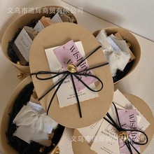 牛皮纸椭圆盒空盒diy手工饼干烘焙包装盒高级文艺氛围感送礼喜糖