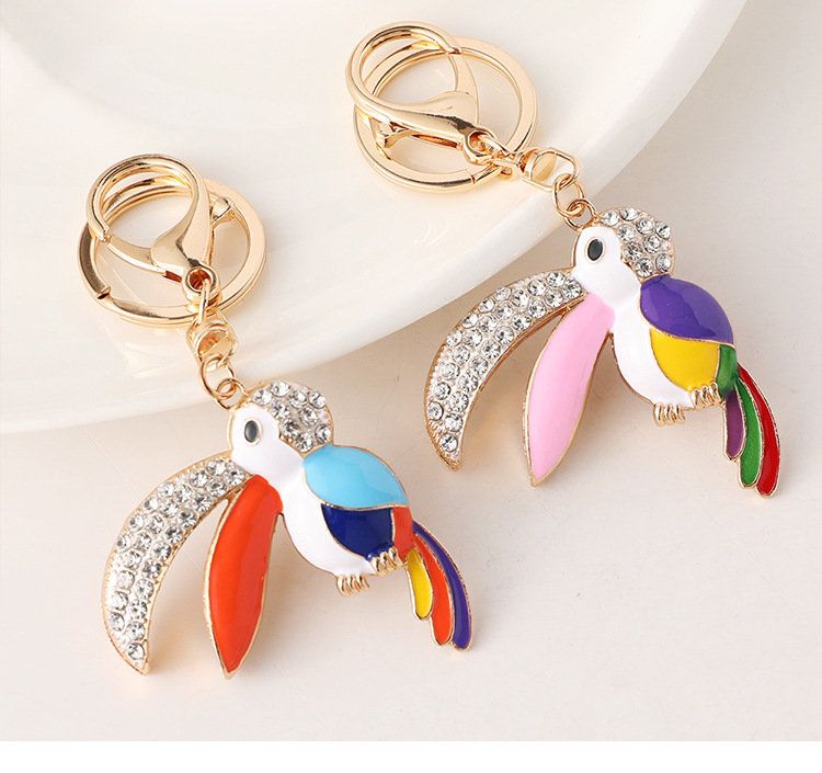 European Style Modern Style Alloy Bird Unisex Bag Pendant Keychain display picture 1