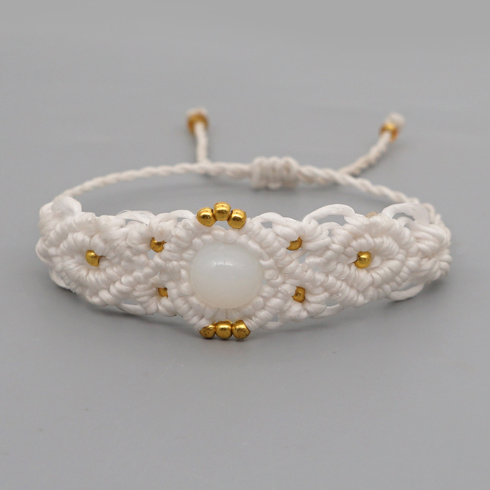ethnic style handmade stone beaded woven braceletpicture14