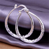 Silver hula hoop, earrings, fashionable accessory, Amazon, European style, wholesale