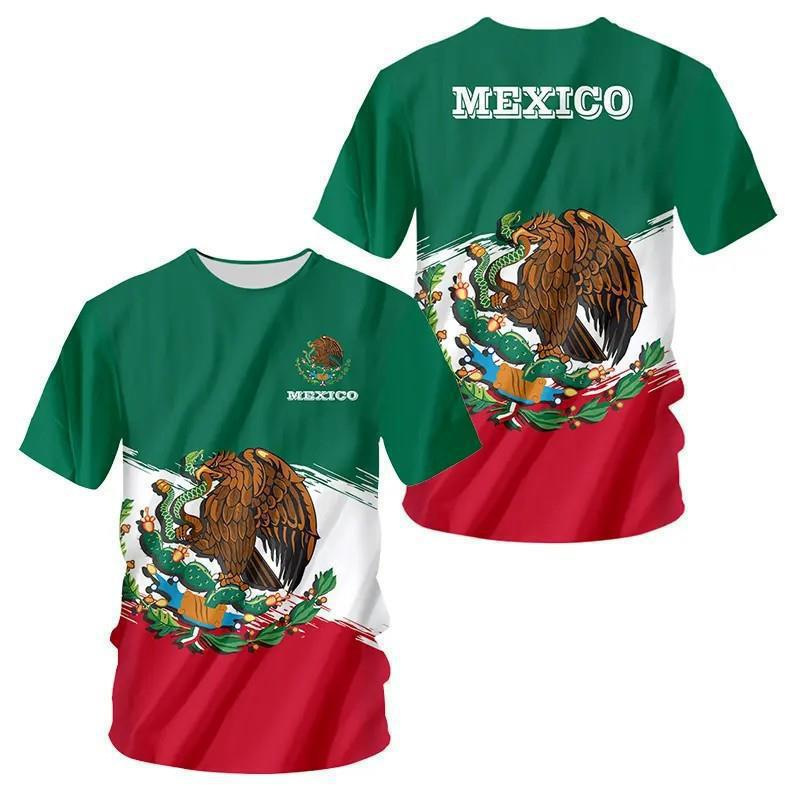 Comercio exterior transfronterizo AliExpress TK venta caliente impresión digital 3D camiseta de hombre manga corta casual serie mexicana blusa