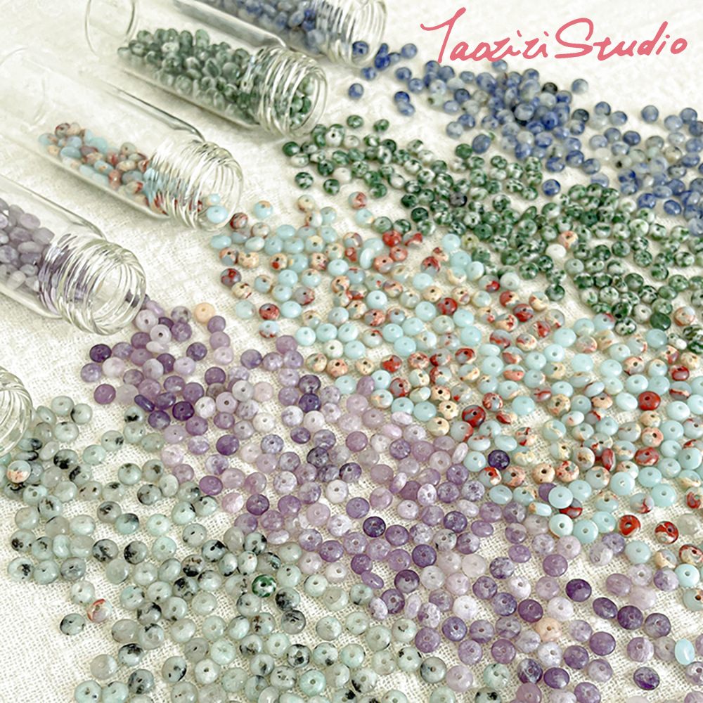 | 자연석 편평 스페이서 구슬 느슨한 구슬 DIY 수제 구슬 소재 손 목걸이 보석 액세서리