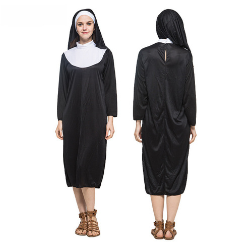 Christmas clothing adult cosplay women's priest robe priest priest father suit robe monk set