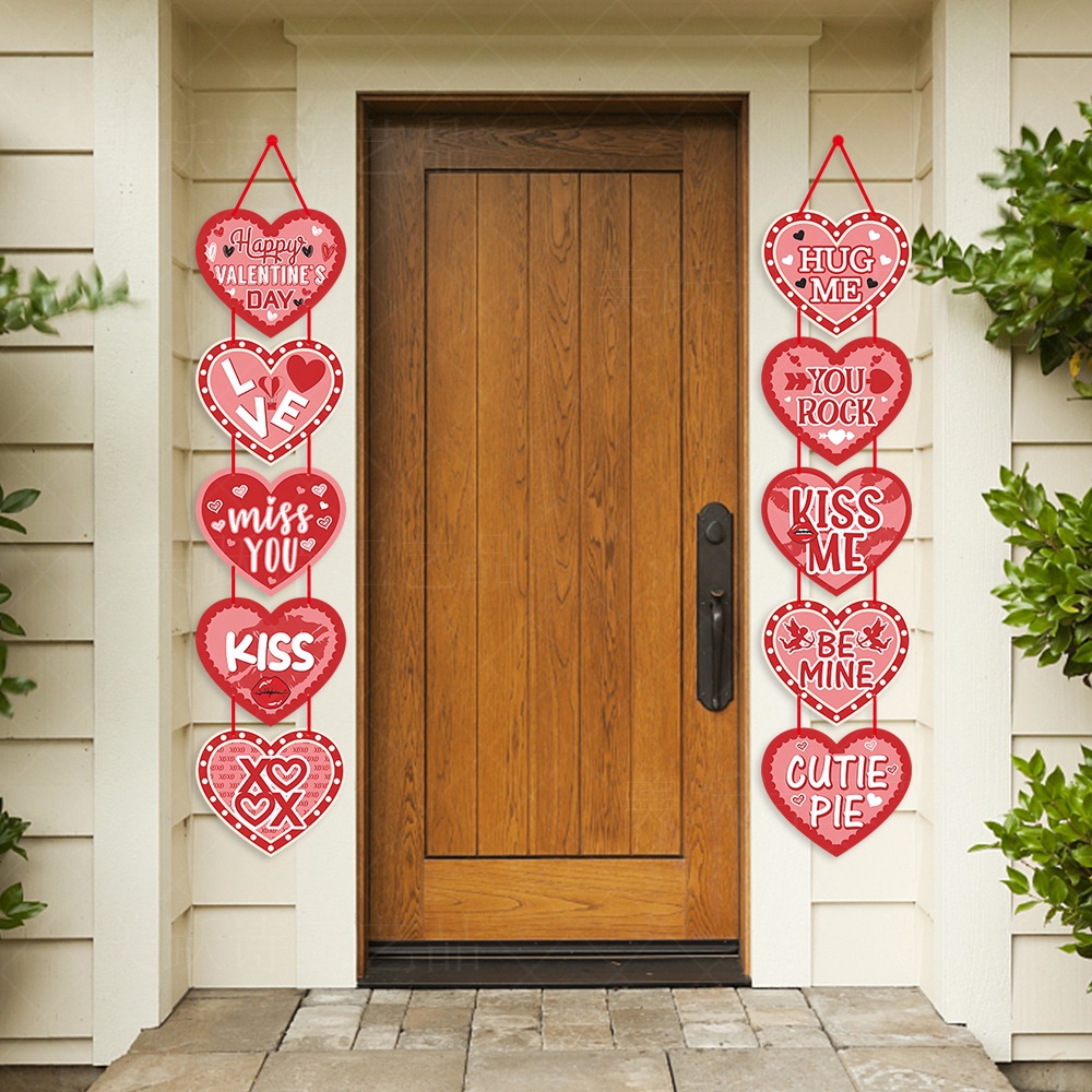 Decoración de ambiente para colgar en la puerta con el lema "Nuevo Día de San Valentín 2026", accesorios de decoración para fiestas de San Valentín, pancarta decorativa.