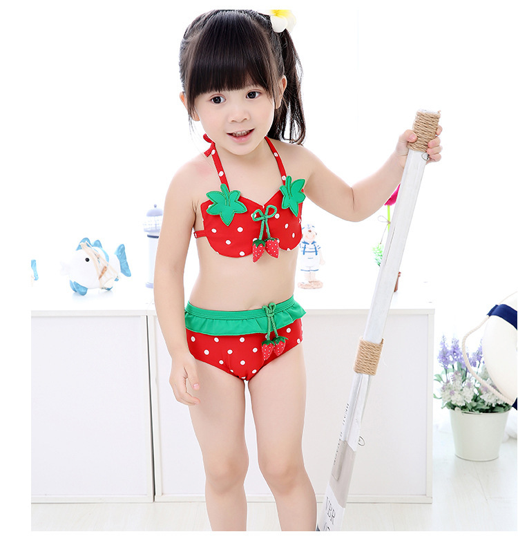 Adorable Cartoon Baby Strawberry Bikini