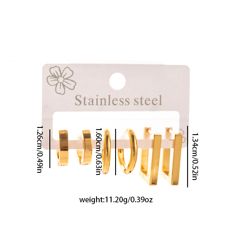 Pendientes geométricos estilo coreano, pendientes de acero inoxidable, diseño de moda de lujo ligero, pendientes de titanio con forma de corazón y estrella para mujer, transfronterizos.