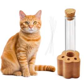现货木质宠物毛发纪念盒猫须试管底座收藏用品狗狗猫咪胡须收集