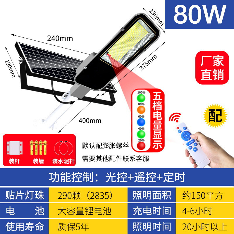 Nueva rural solar lámpara de calle hogar al aire libre jardín lámpara al aire libre LED Super brillante de alta potencia carretera iluminación lámpara de calle