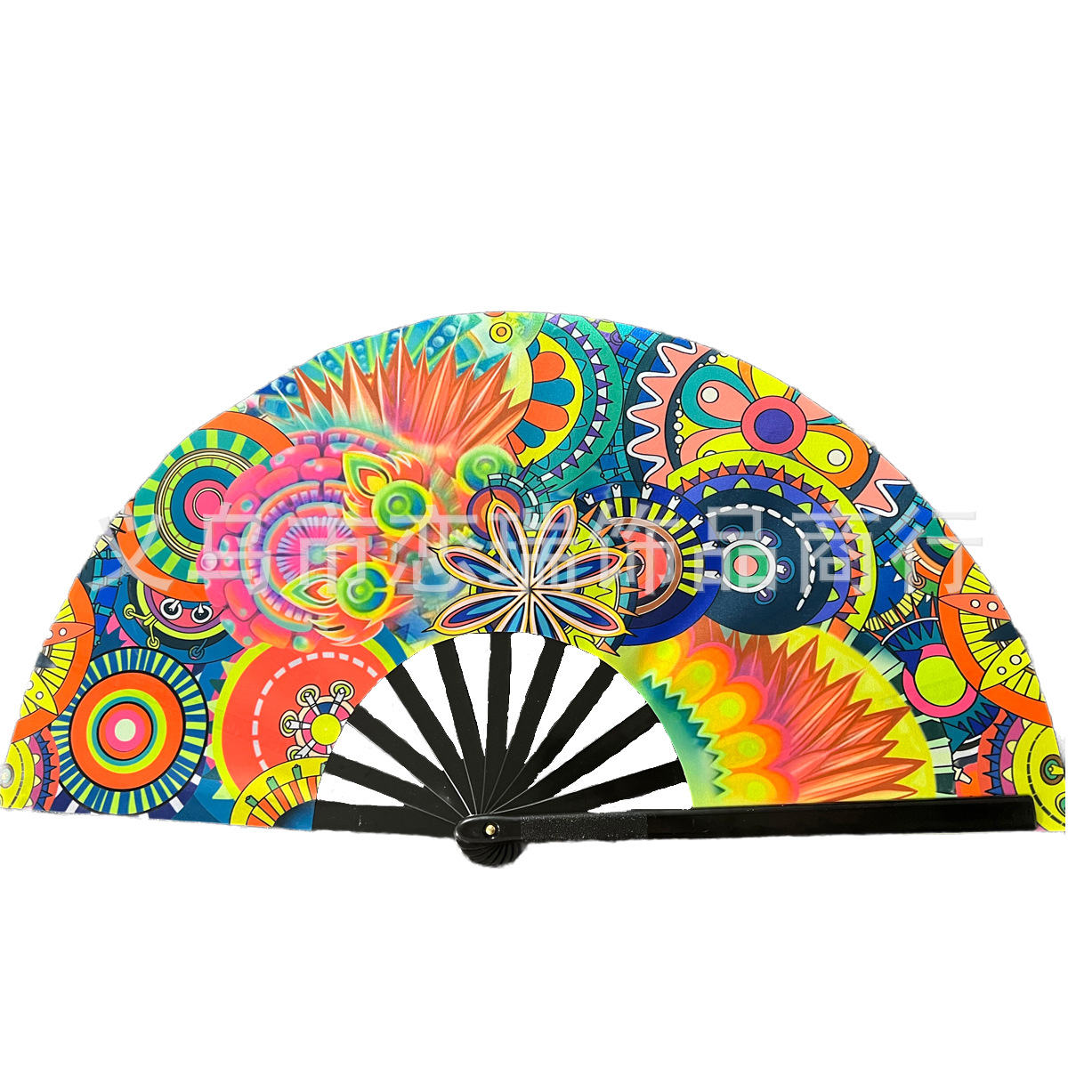 10 pulgadas 33cm dólar estadounidense euro libra ventilador impreso ventilador fluorescente plástico plegable hueso del ventilador poliéster accesorios de abanico