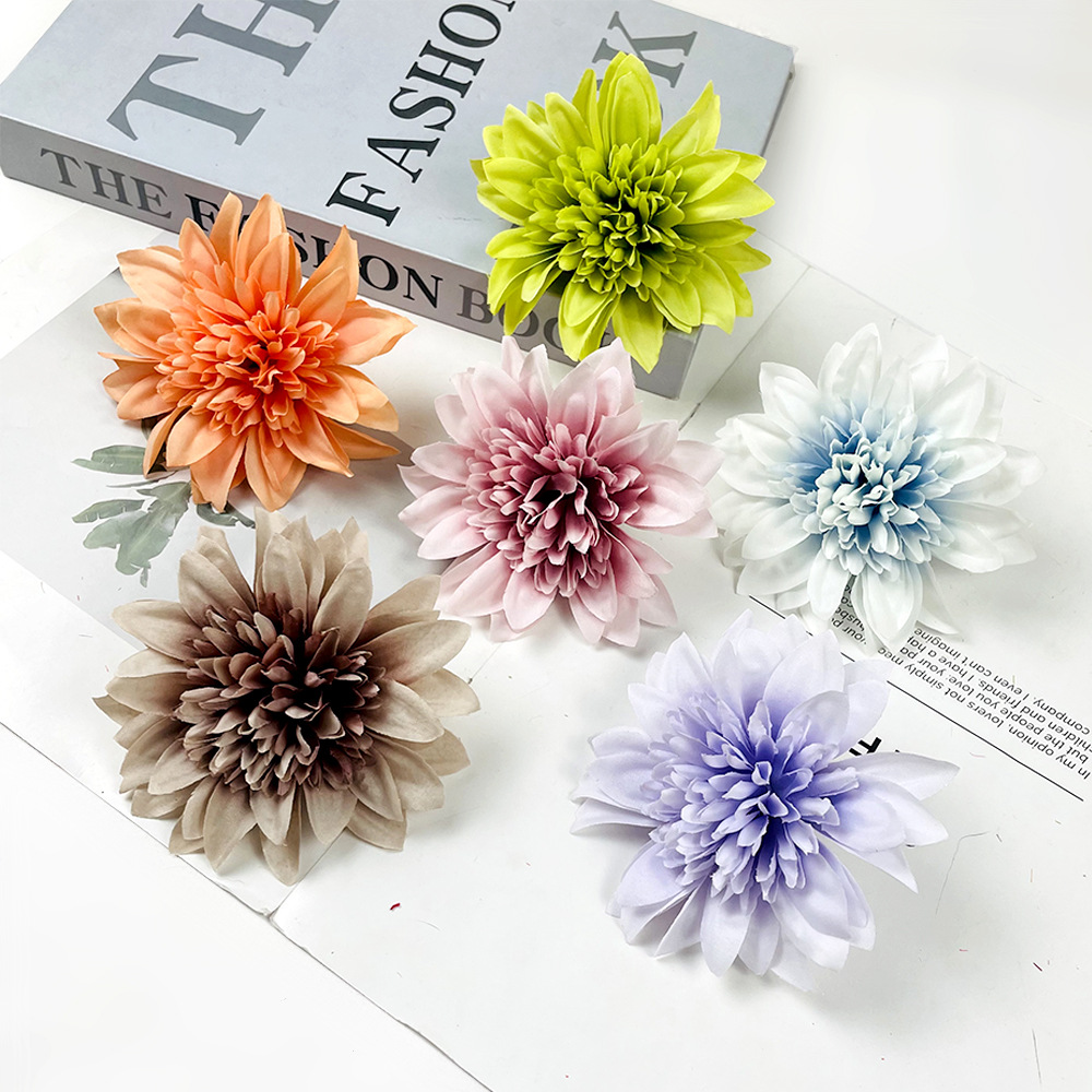 Simulación de belleza crisantemo flor al por mayor DIY tela tela de seda falsa flor ropa sombrero material paquete accesorios de fotografía ornamentos florales