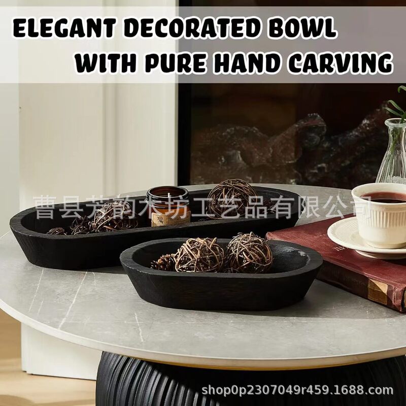 Cross-Border Solid Wood Oval-Shaped Aromatherapy Candle Storage Container, Paulownia Wood Candle Holder Tray, Large Display Tray, Dough Bowl Cross-Border Solid Wood Oval-Shaped Aromatherapy Candle Storage Container, Paulownia Wood Candle Holder Tray, Large Display Tray, Dough Bowl