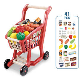 儿童手推车玩具水果蔬菜购物车套装仿真超市收银过家家玩具小推车
