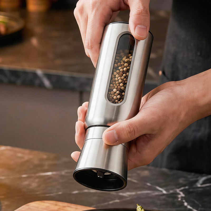 Stainless Steel Pepper Grinder Manual Household High-End Sea Salt Pepper Grinder Black Pepper Peppercorn Grinding Bottle Stainless Steel Pepper Grinder Manual Household High-End Sea Salt Pepper Grinder Black Pepper Peppercorn Grinding Bottle
