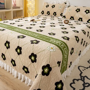 New fleece-lined milk velvet bed cover three-piece set winter crystal velvet warm quilted non-slip sheets for all seasons