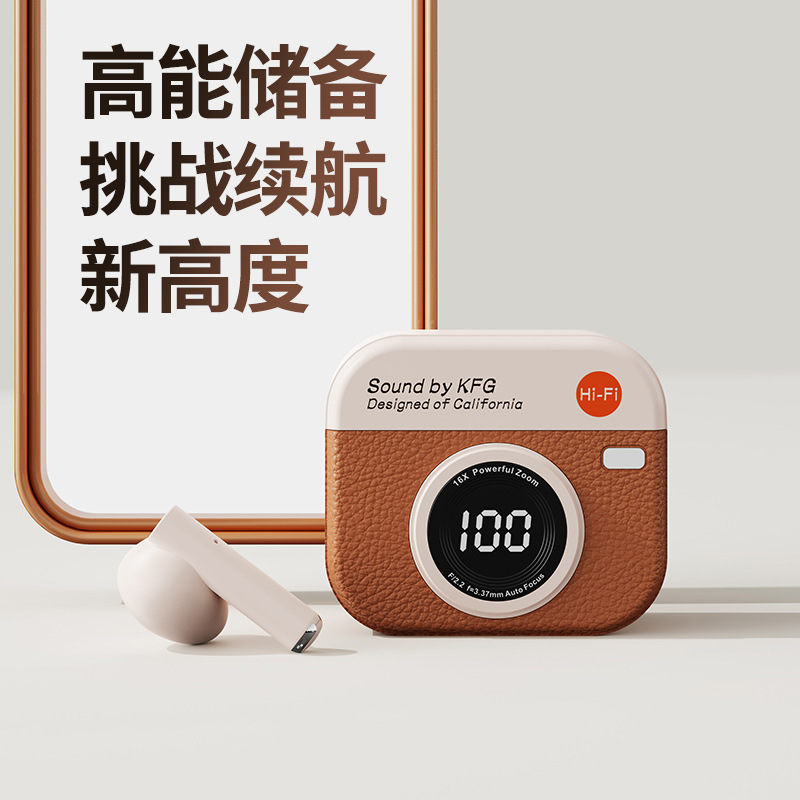 Nuevos auriculares inalámbricos Bluetooth sin corazón Q86 transfronterizos con cámara retro reduciendo el ruido medio en el oído de larga duración