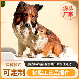 原创工厂批发树脂工艺品狗狗玩耍室内户外庭院摆件树脂小狗狗摆件