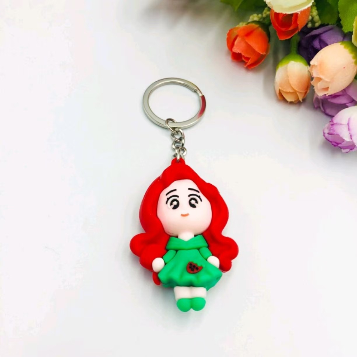 Nuevos dibujos animados versión Q encantadora Blancanieves llavero colgante mochila colgante juguetes para niños regalos de jardín de infantes