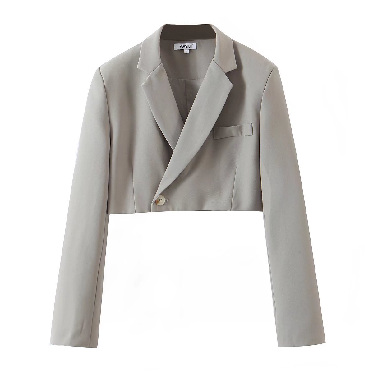 2022 New Women's Wear Autumn/Winter Gray Temperament Commuting Suit Set_voghion.com