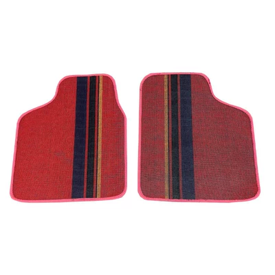 anti-slip protective mat, Universal Foot Pad - universal-model-for-front-row-driver-and-passenger-seats-bright-red-pattern
