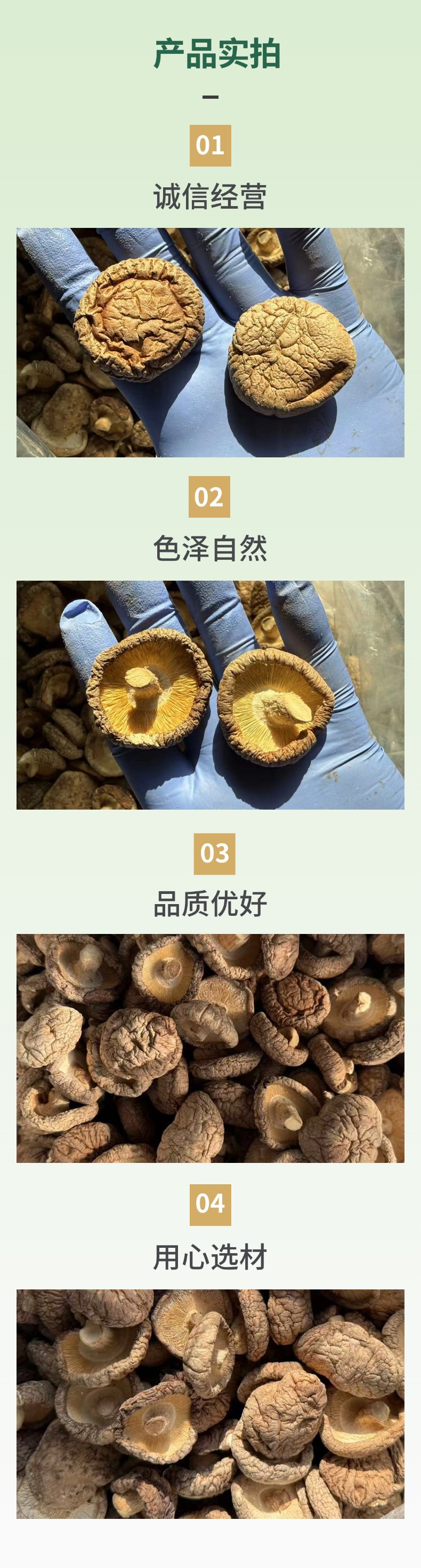 Dried Shiitake Mushrooms Whole Thick Caps Stemmed 500g for Soups and Braises specifications