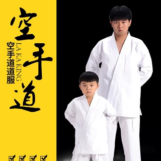 斜纹涤棉空手道道服套装含腰带可印字logo刺绣空手道服训练服