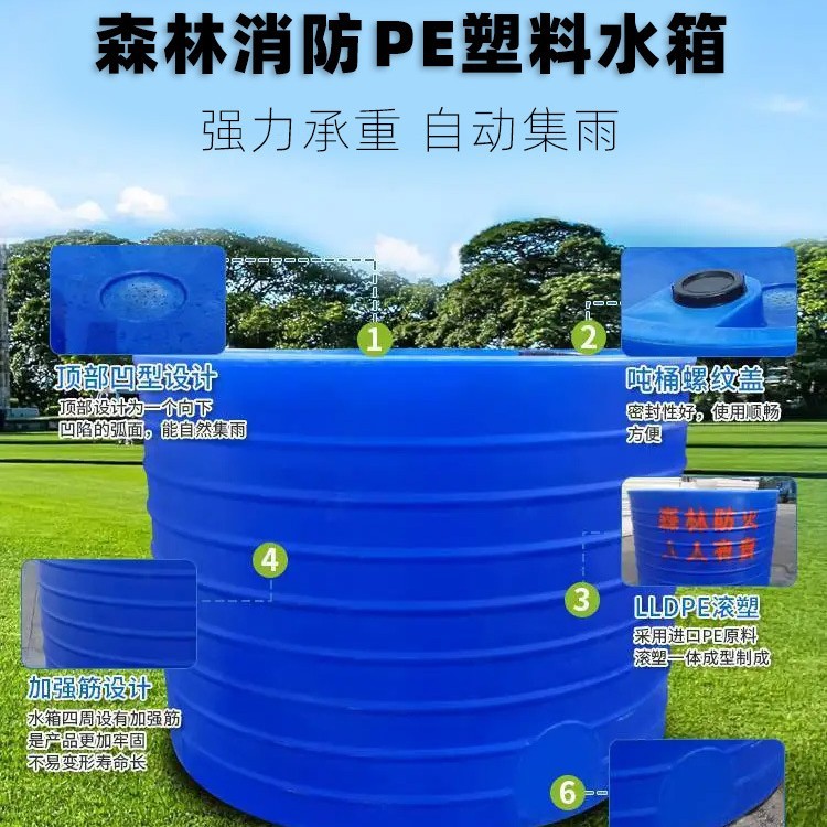 福建厂家森林消防蓄水桶 3/5/10/20吨大容量储水罐防火用集雨水箱