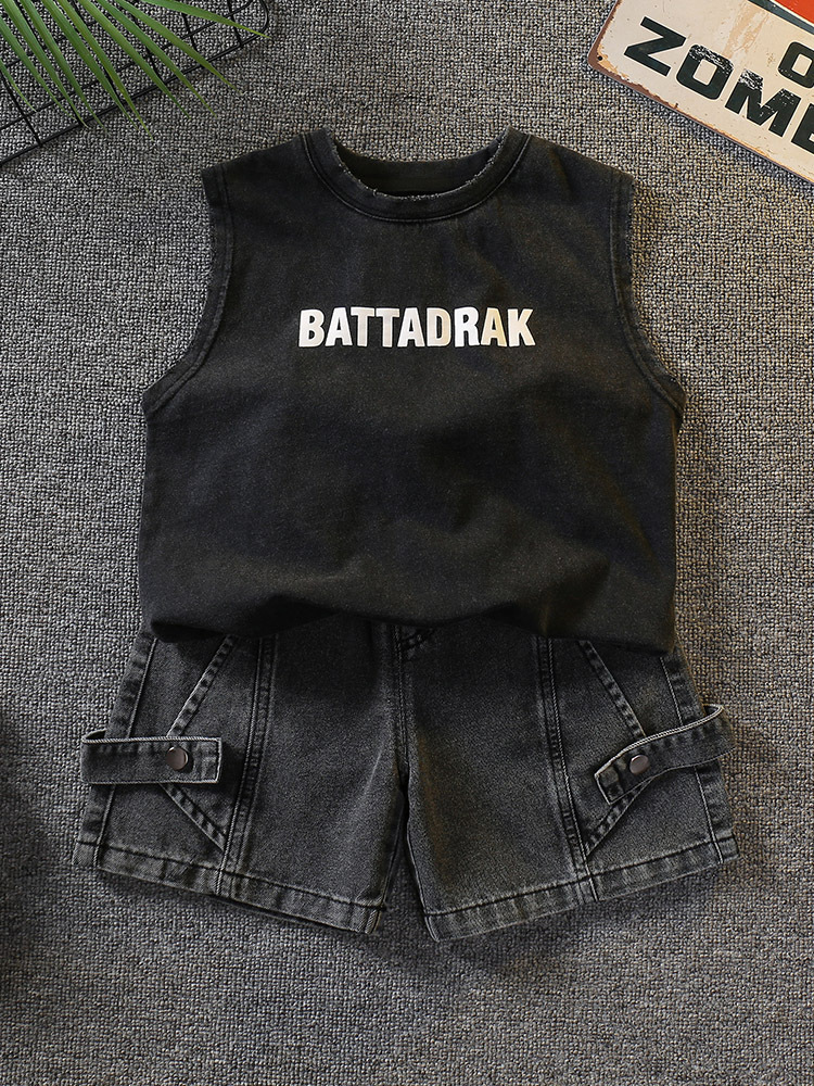 Conjunto de Verano para Niños 7339, Nuevo Conjunto de Dos Piezas con Chaleco Elegante para Niños 2026, Ropa de Verano sin Mangas, Fresca y Moderna