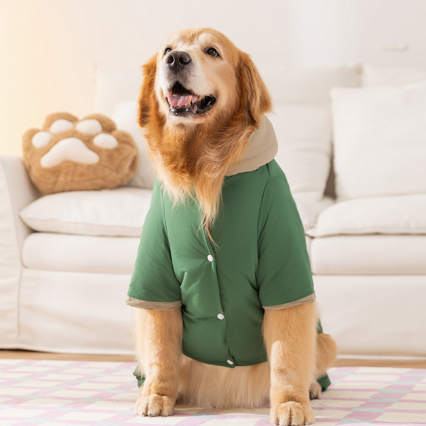 Otoño y invierno nuevo estilo de perro grande algodón de algodón de asalto capuzado grueso abrigo de algodón cálido perros de gran tamaño ropa de perros mascotas