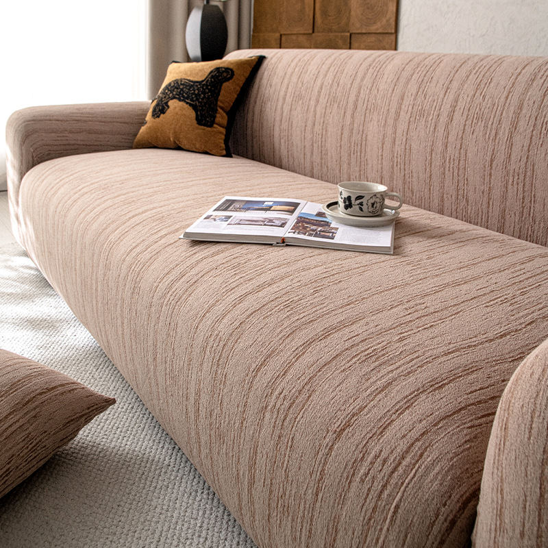 Nuevo estilo de color sólido chenilla todo incluido funda de sofá a prueba de polvo y suciedad funda protectora integrada cojín antideslizante universal de cuatro estaciones