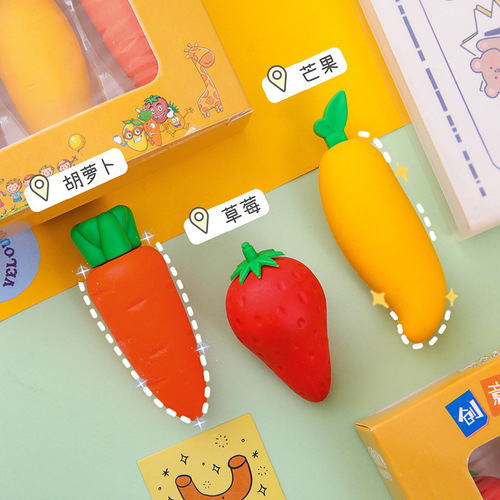 Creative internet celebrity student fruit eraser children's large exam art painting eraser error correction pencil eraser wholesale