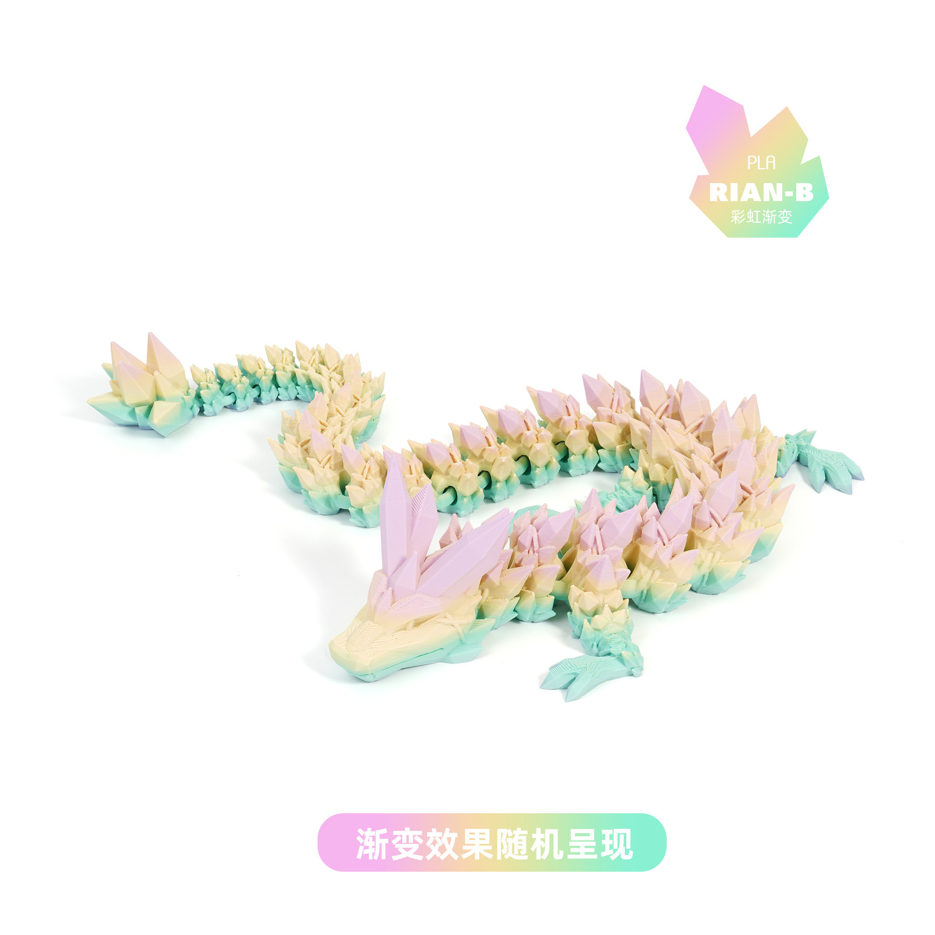 Impresión 3D de cristal dragón ornamentos hechos a mano actividades articulares juguetes de dragón artesanías China dragón huevo al por mayor transfronterizo