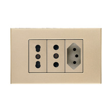 外贸16A欧式美标泰式多功能意大利双USB插座118型暗装电源插 PC金