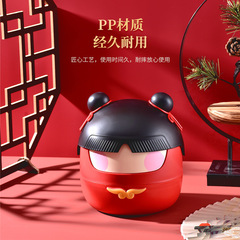 哪吒同款桌面垃圾桶网红魔童可爱翻盖办公纸篓杂物整理收纳桶批发