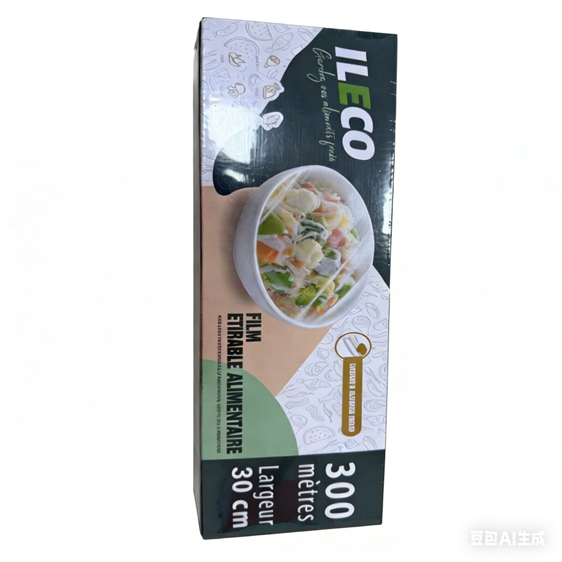Rollo grande de film transparente de PVC, rollo grande comercial de film transparente para alimentos frescos de cocina, film transparente para alimentos de uso doméstico.