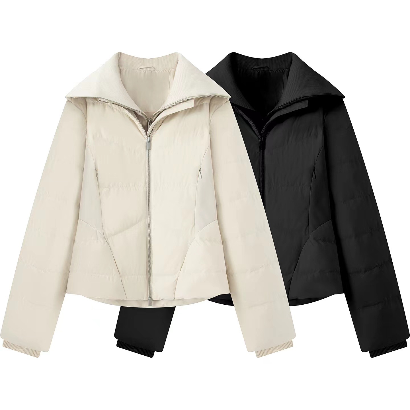 太**鸟女装2025冬新款休闲短款假两件拼接羽绒服外套A1ACF4206M1