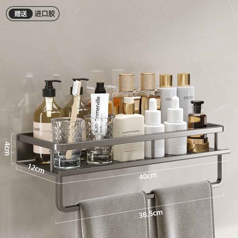 Estante de almacenamiento de baño lavabo sin perforar baño de lujo ligero montado en la pared inodoro estante de almacenamiento de pared