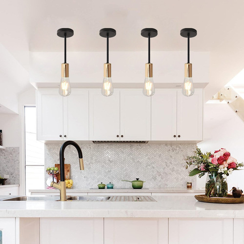 Cross-border American retro industrial style iron restaurant 3-head chandelier bar modern simple black Zhongshan lamps