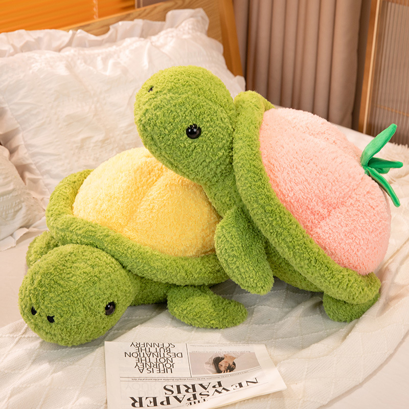 Piña tortuga muñeca verde piel tortuga muñeca tortuga almohada niña muñeca de trapo niños Linda pequeña tortuga de peluche de juguete
