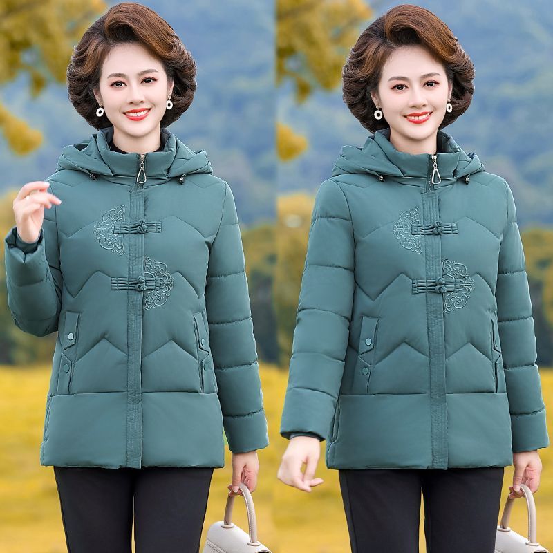 妈妈装加厚棉服中长款棉衣2025年新款大码中老年女装冬季棉袄外套|undefined